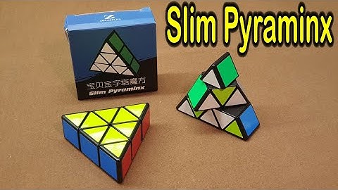 Slim Pyraminx puzzle unboxing, demo & solve