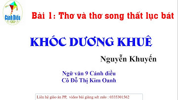 Bài giảng: Khóc Dương Khuê- Văn 9- Cánh  diều- Cô Kim oanh