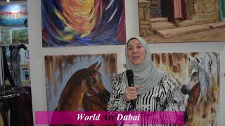 The artist Rafah Abdudlrazzak the founder of Reem gallery at world art Dubai 2019