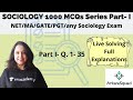 1000 MCQs Series Part I | Sociology | New Series | With Explanations | UGC NET MA PGT Exams