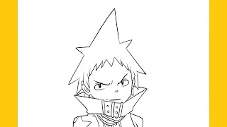 How to draw Black Star with guidelines step by step (Soul Eater)