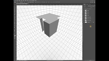 How to draw 3 point perspective grid in Adobe Photoshop - Graphic design tutorial