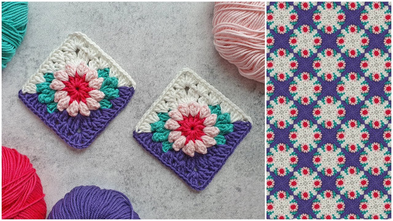 Unusual crochet granny square! You will love it at first sight! Crochet.