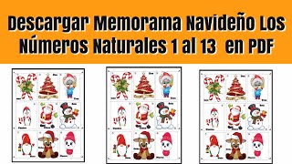 Descargar Memorama Navideño De Los Números Naturales del   1 al 12 en Formato Imprimible en PDF