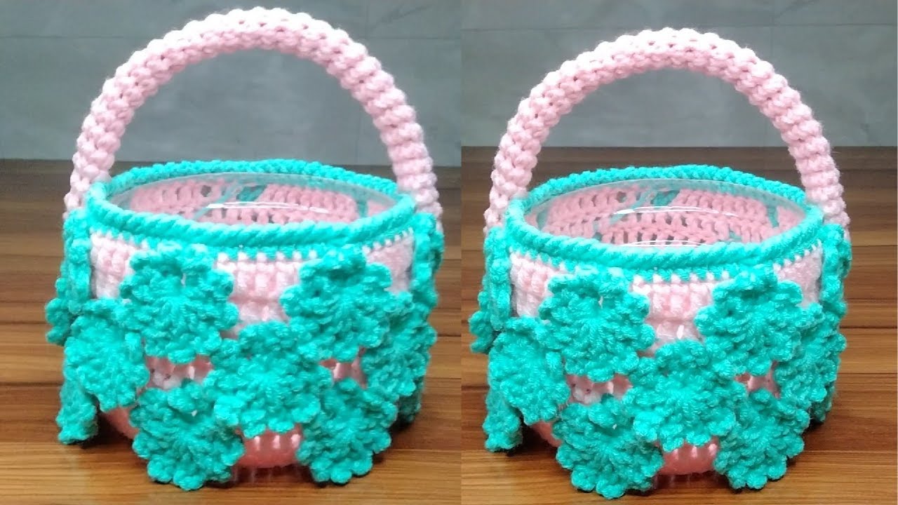 SUPER 😍💥💯BEAUTIFUL⚡💯👍3D KNITTING CROCHET BASKET MAKING TUTORIAL VERY