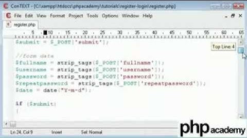 PHP Tutorials Register & Login User registration (Part 6)