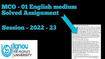 MCO - 01 English medium solved assignment 2022-23|| mco - 01  English medium@thatwasopenstudy2717