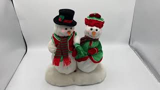 Gemmy 2005 Animated Mr & Mrs SnowBaby Its Cold Outside Christmas Snowman