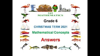 Grade 6 Mathematical Concepts Answers