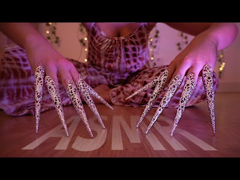 ASMR Sonidos en suelo de MADERA | Long Nails