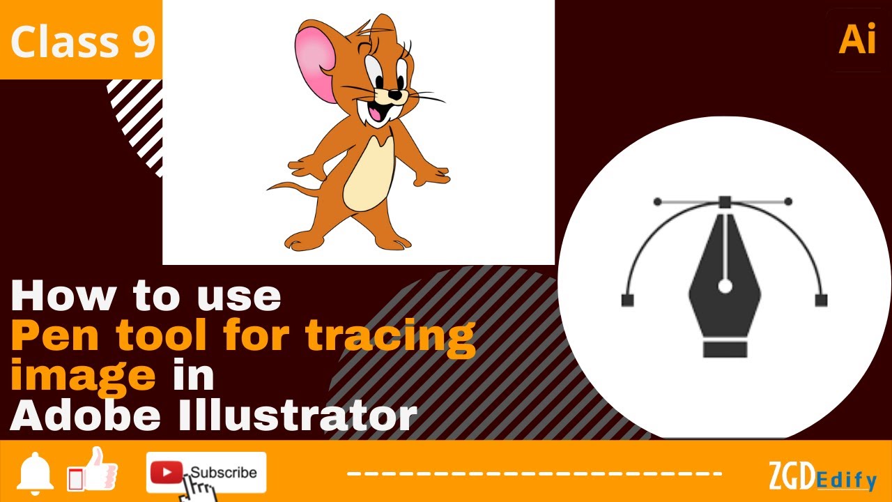 How to use Pen tool for tracing image in Adobe Illustrator |ZGDedify ...