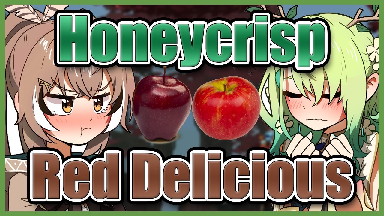 Fauna and Mumei's apple debate Honeycrisp vs Red Delicious [Hololive