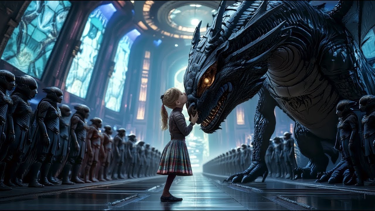 Außerirdische erstarren vor Schock, als ein Menschenkind den tödlichsten Drachen der Galaxis küsst..