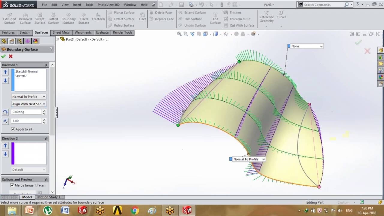 Các lệnh cơ bản của Surface trong Solidworks - YouTube