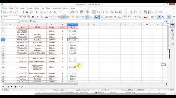 Tutorial - Libreoffice 7.1.0 - Calc funciones basicas, suma, promedio, maximo, minimo