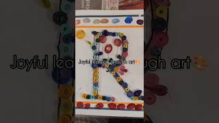 Alphabet Quilling with print art 🎨#art #drawing #color #painting #crafts #kids #learning #shorts
