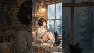 Relaxing Rain in a Cozy Cabin | 2D Anime Ghibli Animation for Stress Relief