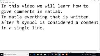how to use comments in matlab