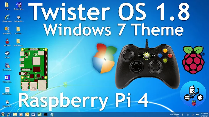 Qjoypad Use you controller with any game. Twister OS 1.8. Windows 7 Theme. Raspberry Pi 4