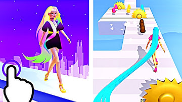 Hair Challenge - Long Hair Girl Run - All Levels iOS Android GamePlay #7