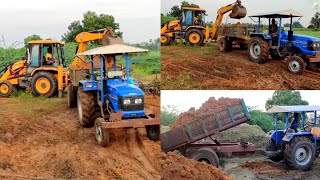 Tractor videos | JCB 3DX Backhoe loader vs Sonalika DI-47 Tractor | Come to Village