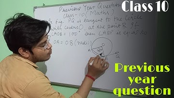 In fig PQ is tangent to circle with centre O, at point B if ∠AOB = 100° class 10 math prev yr ques