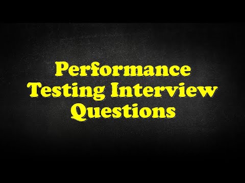 Performance Testing Interview Questions - YouTube