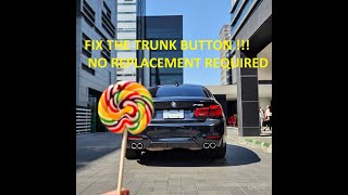 BMW Trunk/Boot Not Opening with trunk button!!! F01 F10 F30 Trunk button with a Lollipop !!! Hack!!!