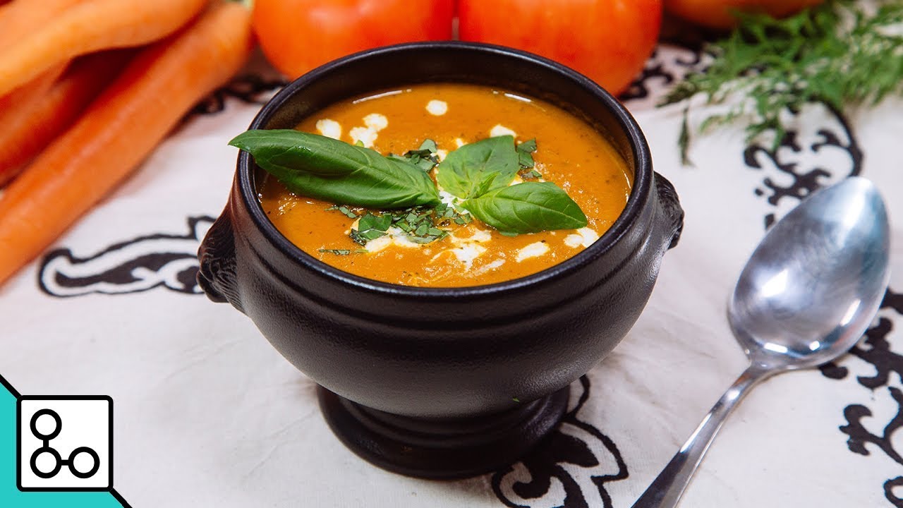 Soupe tomates carottes - YouCook - YouTube