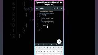 Nested for loop in C++ | Pyramid Pattern #shorts #youtubeshorts #viral