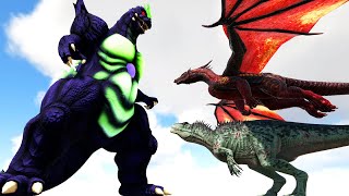 SUPER GODZILLA vs. SAVAGE ACRO/DRAGON/DODOREX and Various | ARK Kaiju Battle 🦎