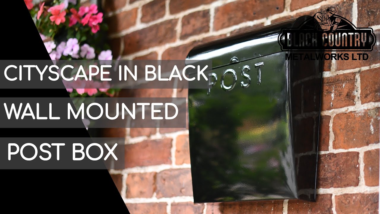 “Cityscape” Black Contemporary Post Box