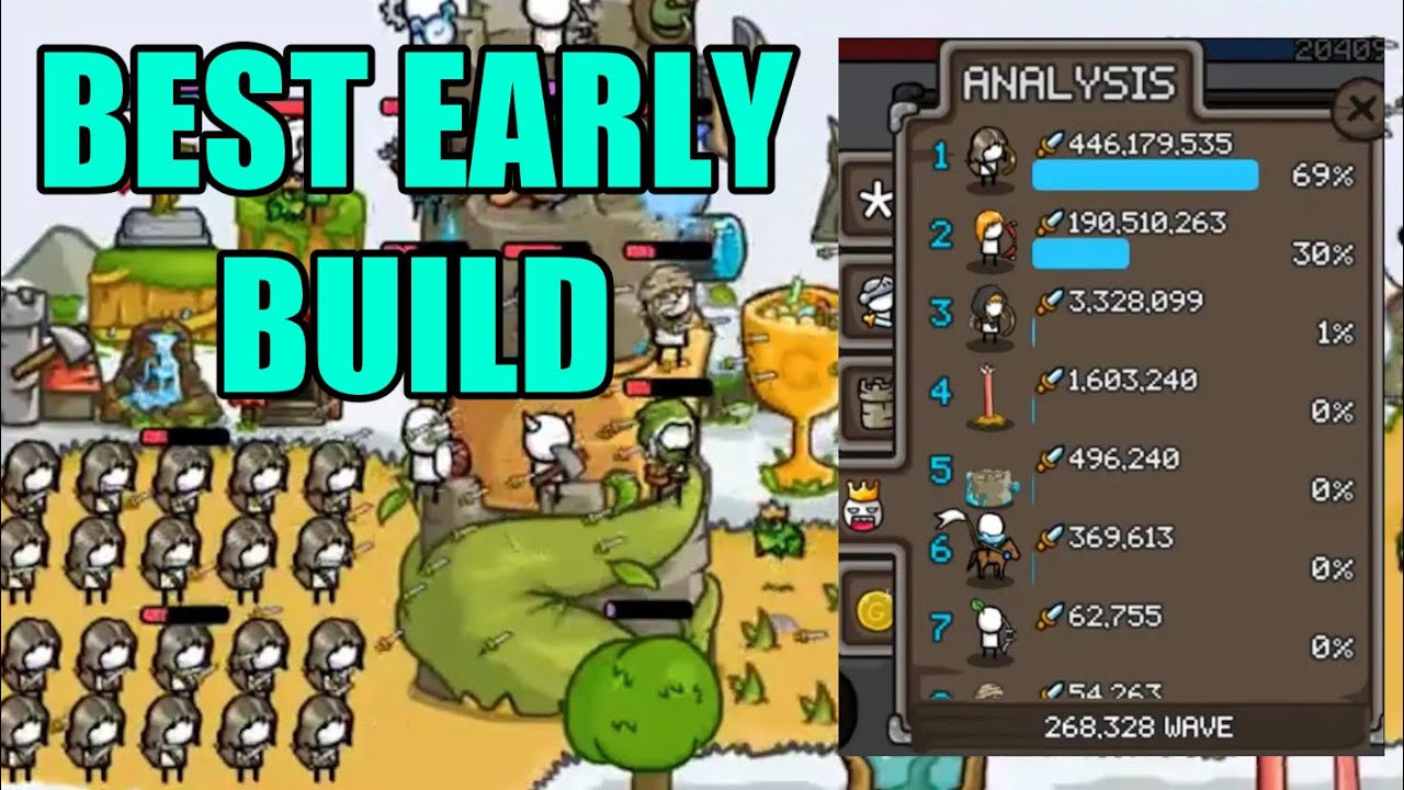 Easy +4  Wave Skip Early Game: Grow Castle Build