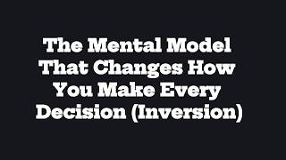 Celebrity The Mental Model That Changes How You Make Every Decision (Inversion) #selfimprovement Wealth