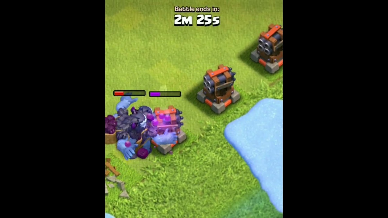 Max Yeti Vs Lvl 1 cc Multi Cannon : Clash of clans 