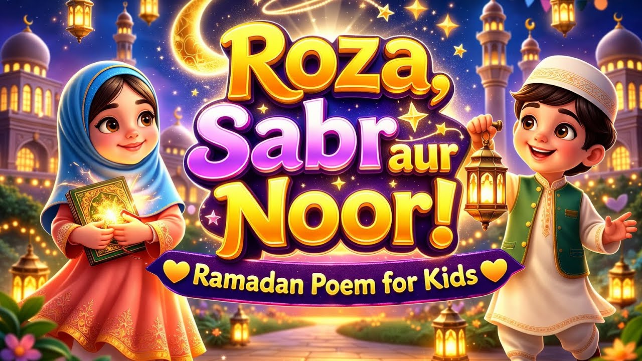 Roza, Sabr aur Noor 🌙✨ | Ramadan Poem for Kids | Islamic Cartoon 3D Animation | Kids Ramadan Nasheed