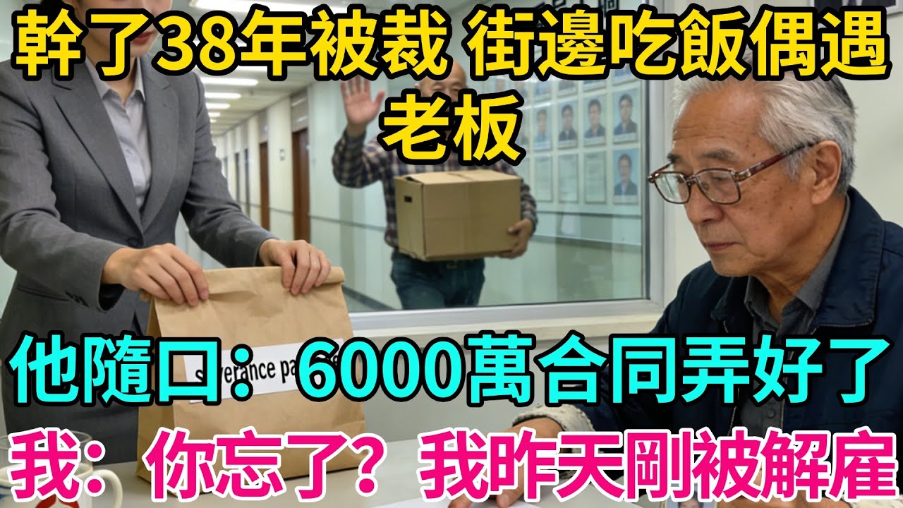 幹了38年被裁，街邊吃飯偶遇老板，他隨口問：6000萬合同弄好了？我放下筷子：你忘了？我昨天剛被解雇【奇譚異聞錄】#職場 #爽文 #生活經驗 #小說 #故事分享 #反轉 #合同