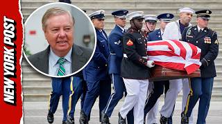 U.S. Capitol Bids Final Farewell as Sen. Lindsey Graham's Casket Departs