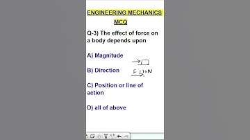 ENGINEERING MECHANICS MCQ-3 I ENGINEERING MECHANICS MCQ#SHORTS#SHORTS