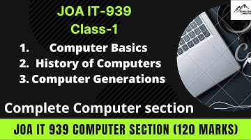 JOA IT 965 || Computer Section Class-1 || JOA IT preparation