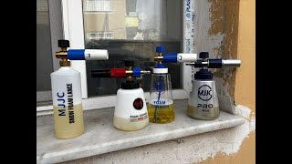 MJJC Faom Lance Karşılaştırma - MJJC Foam Cannon Pro V3 vs Pro V2 vs S V3 vs Snow Foam Lance