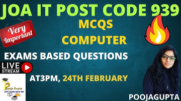 MIX MCQS ON COMPUTER/ HPJOA IT 939 /  JOA IT CRASH COURSE   BY POOJA GUPTA