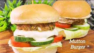 Mutton Burger Recipe ! How to make Mutton cheese burger!  Easy and delicious burger Recipe