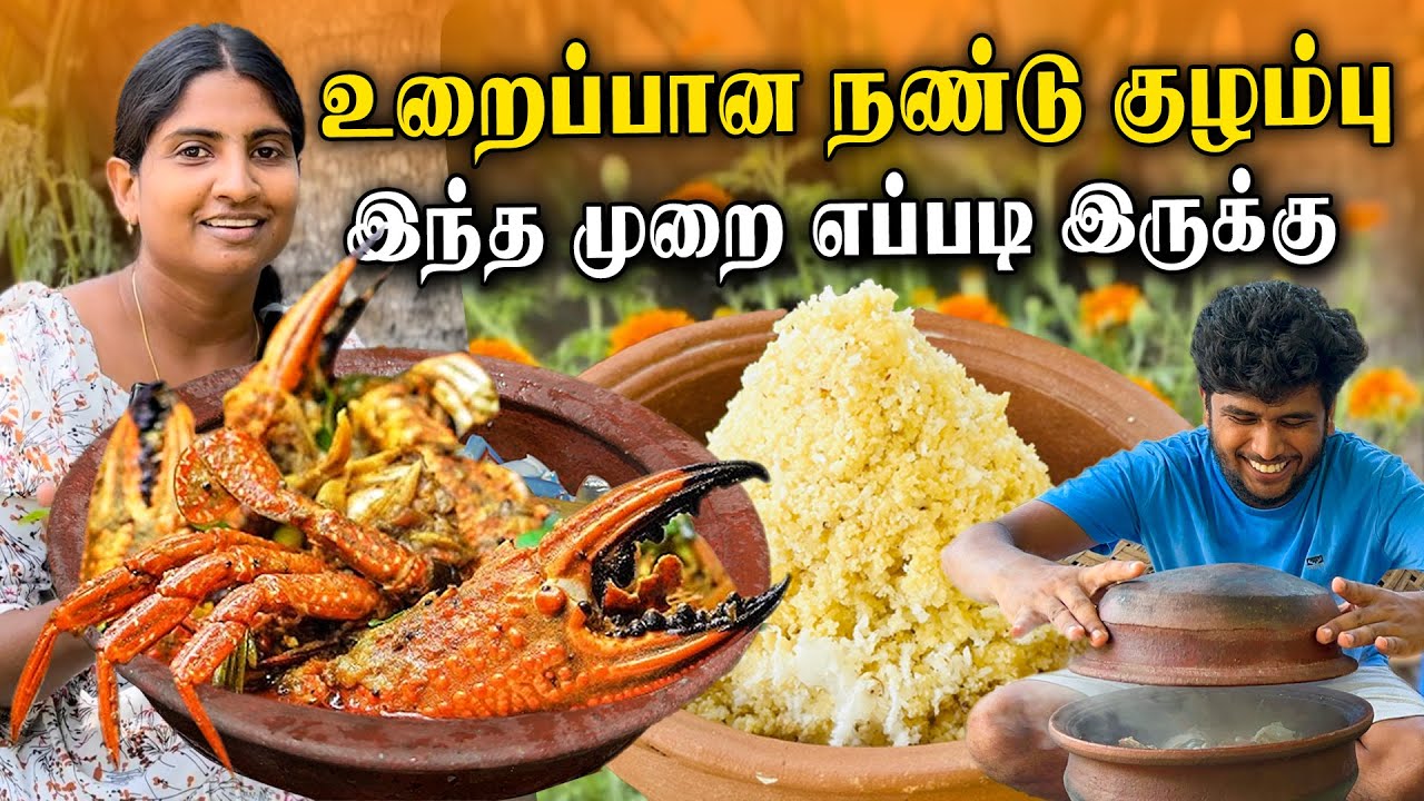 உறைப்பான நண்டு குழம்பும் வெள்ளைமா புட்டும் | Jaffna style Nandu recipe in tamil |  Crab Curry Recipe