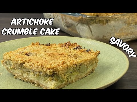 Savory artichoke crumble cake | Quick and easy vegan recipe