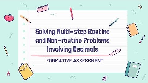 Formative Assessment || Solving Multi-Step Word Problems Involving Decimals