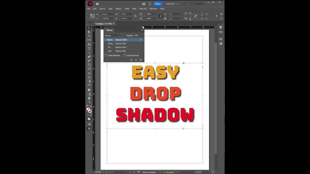 Add a drop shadow on Adobe InDesign EASY!
