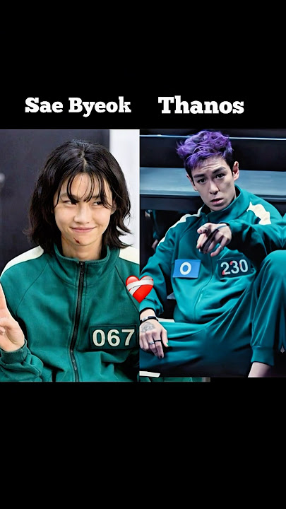 Thanos 230-player X Sae Byeok 067-player 💀 #squidgame #thanos #kpop #shorts
