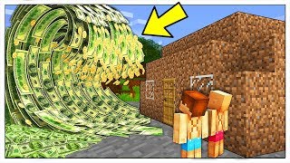GIANT MONEY WAVE VS POOR NOOB HOUSE!  Minecraft