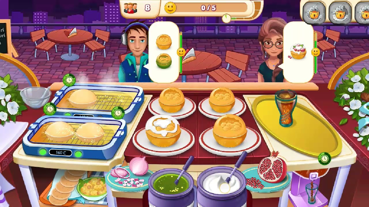 Restaurant-1 | Pani puri making game part 4 pomegranate added | Cooking games